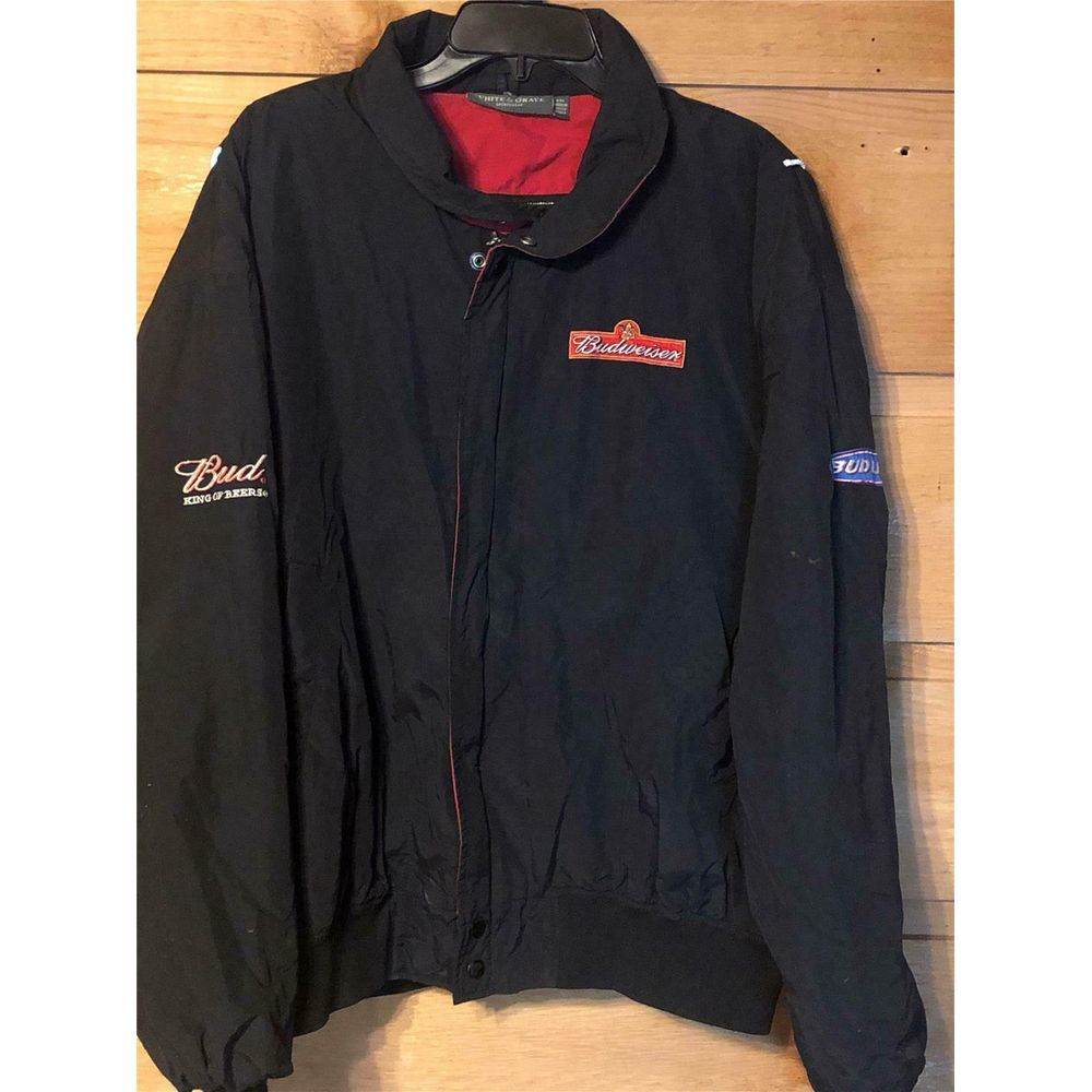 White Graye Budweiser XXL Winter Windbreaker Coat